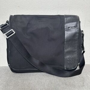 TUMI LXT Imagination Messenger Laptop Bag Black Nylon Leather Expandable 23671D